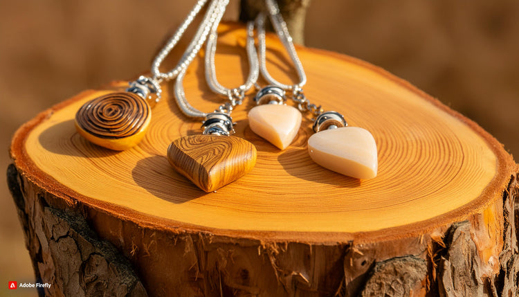 Colgantes de madera y minerales, colgantes Artesanales - La Botiga de l'Anna | Artesanía y Bienestar