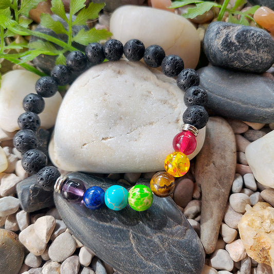 Chakras lava bracelet