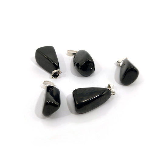 Colgante rodado de Azabache plata