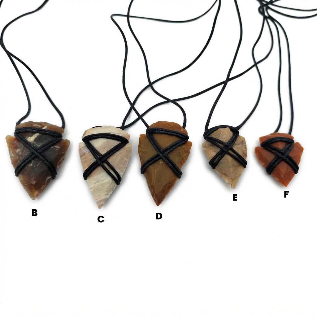 Flint arrowhead pendant