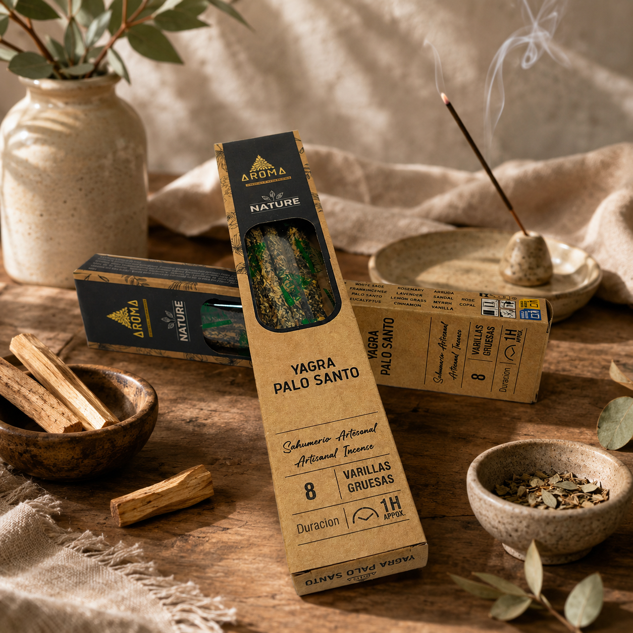 Incienso Yagra y Palo santo de Aroma