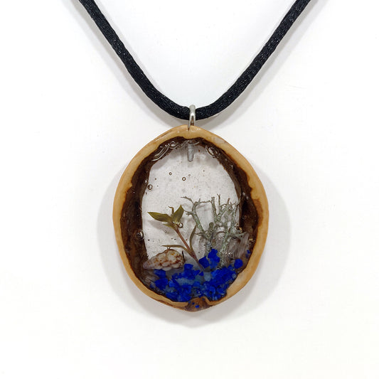 Colgante Nuez Lapislázuli y Selenita