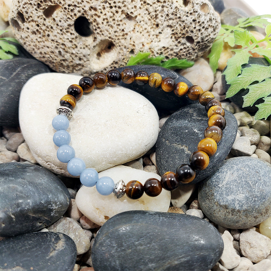 Pulsera Ojo de Tigre y Angelita