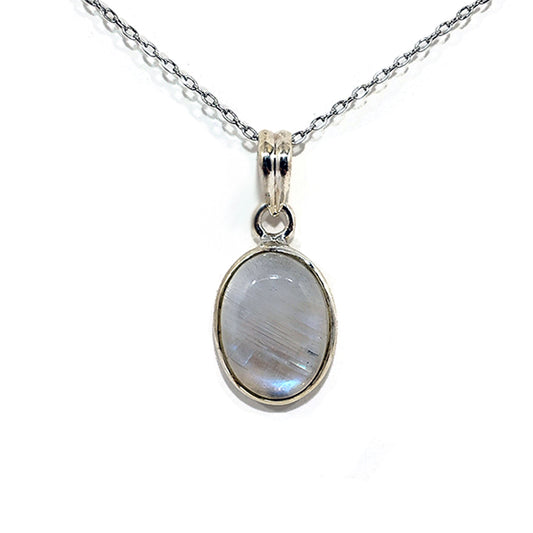Colgante Piedra luna plata