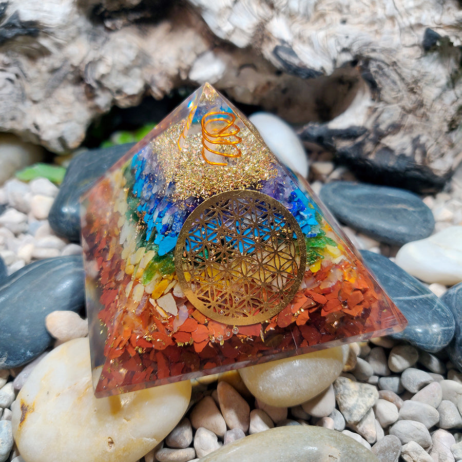 Orgonite Pyramid 7 chakras / EMF Protection / 5G Protection