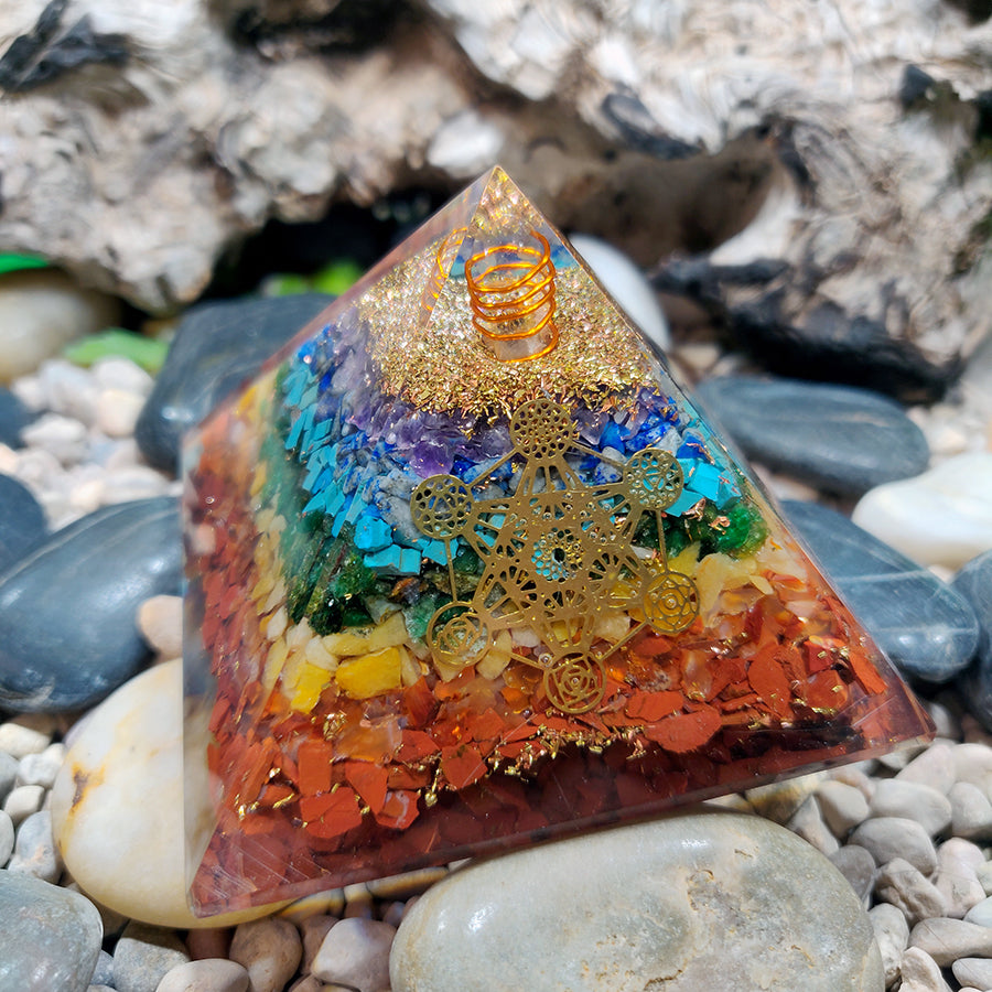 Orgonite Pyramid 7 chakras / EMF Protection / 5G Protection