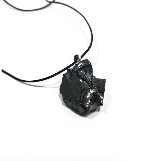 Colgante Shungit Elite Cristalizada grande/Protección EMF / Protección 5G
