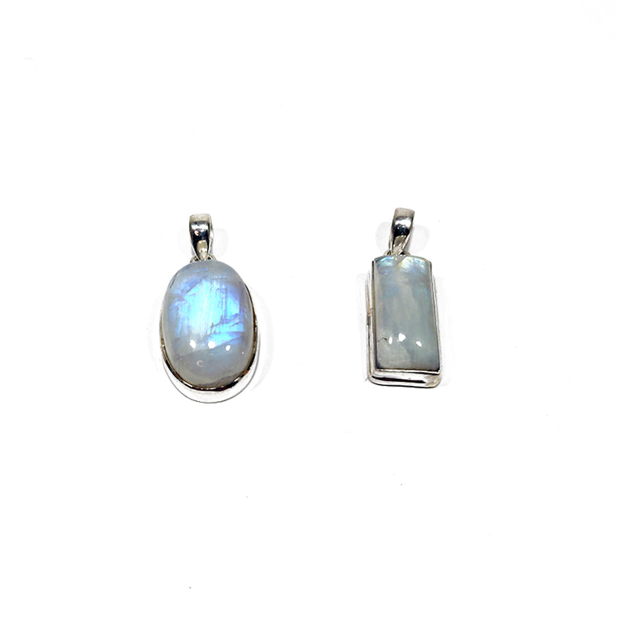 Colgante piedra luna plata