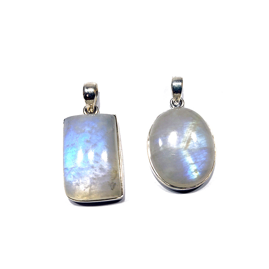 Colgante piedra luna plata