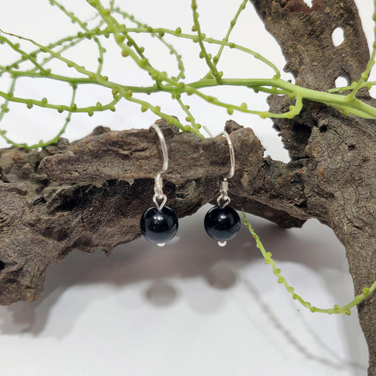 Pendientes de bola Turmalina 8mm