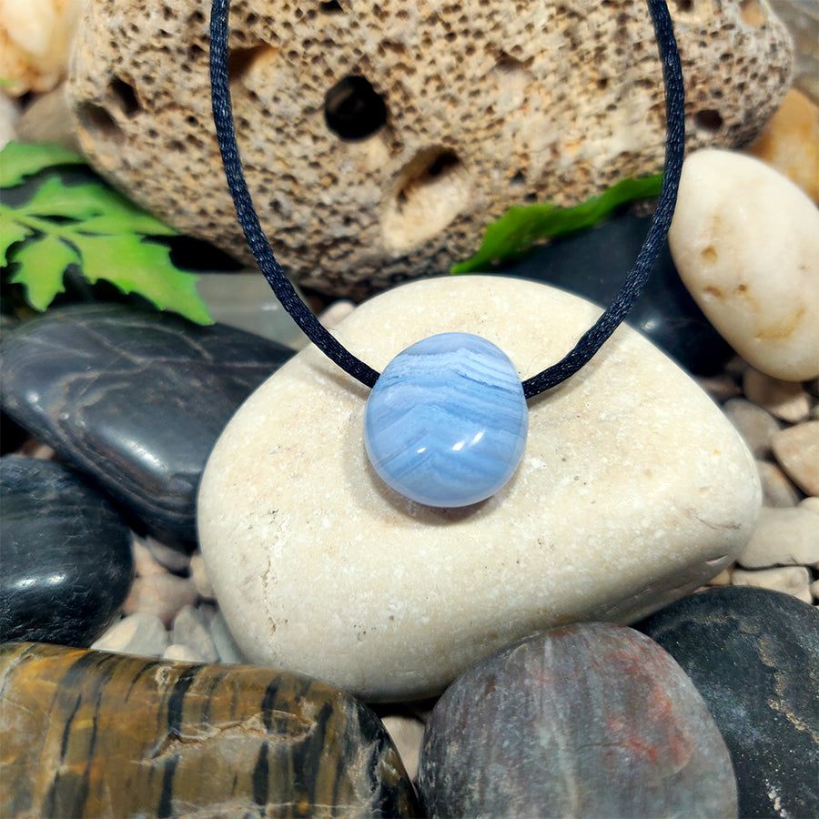 Chalcedony pear pendant