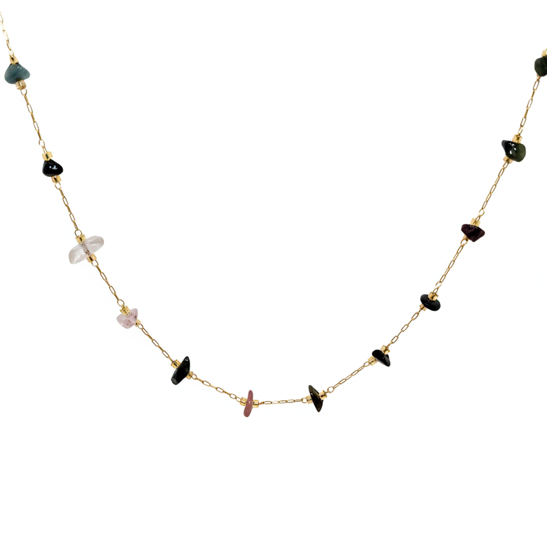 Steel and turquoise necklace