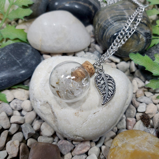 Dandelion and Herkimer Pendant