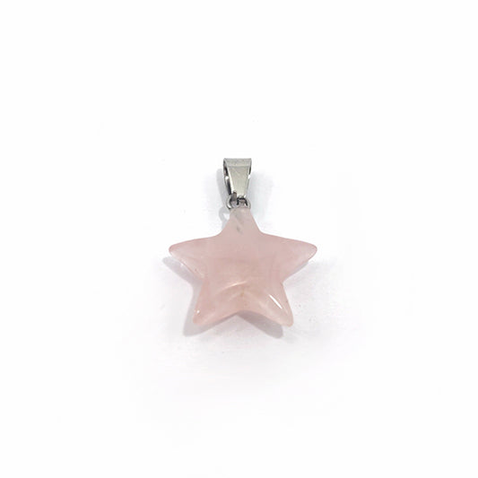 Colgante estrella Ojo de Tigre y Cuarzo rosa