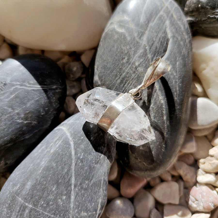 Herkimer Quartz or Diamond Pendant