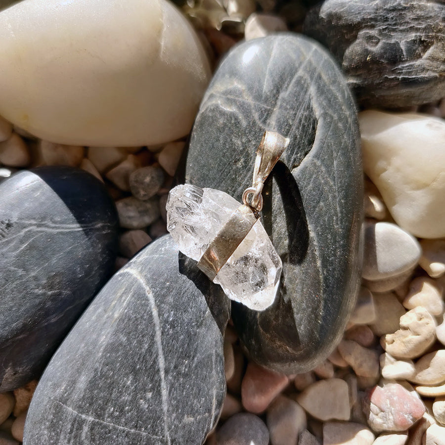 Herkimer Quartz or Diamond Pendant