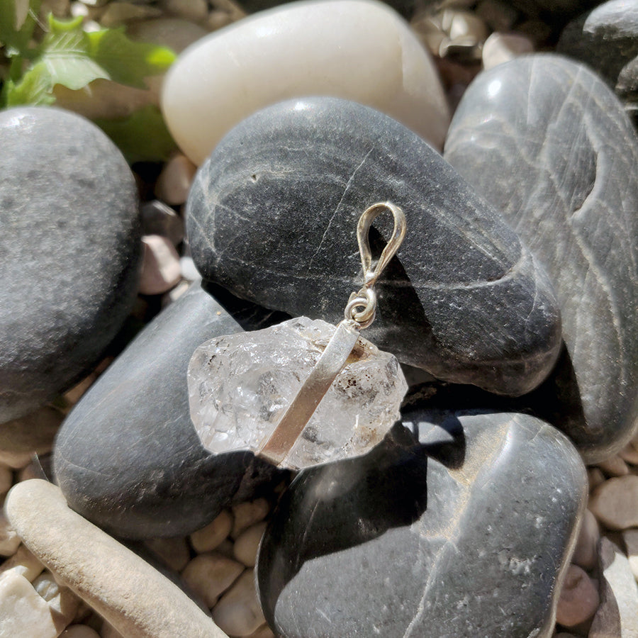 Herkimer Quartz or Diamond Pendant