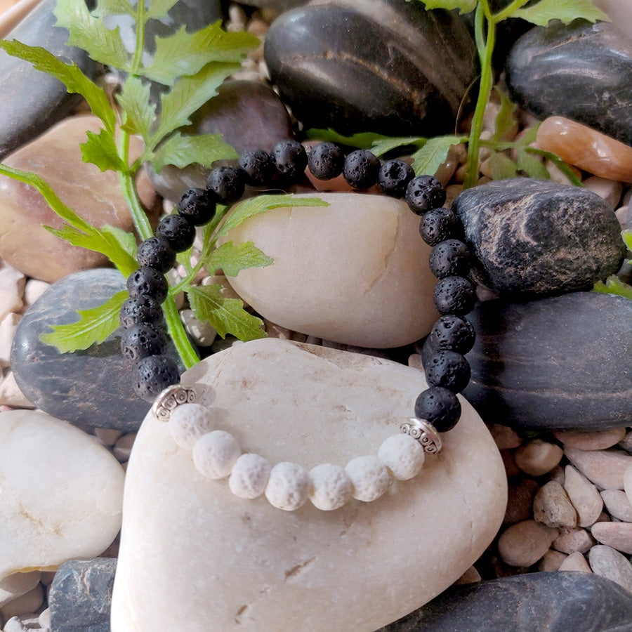 Yin-Yang lava bracelet