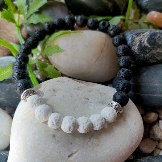 Yin-Yang lava bracelet