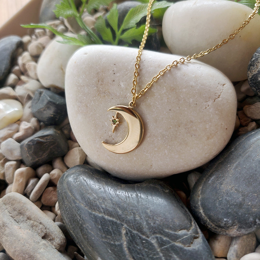 Colgante Luna y estrella Pedreria