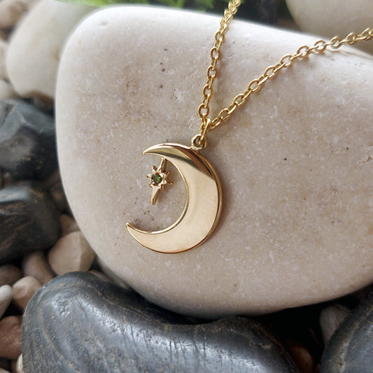 Colgante Luna y estrella Pedreria