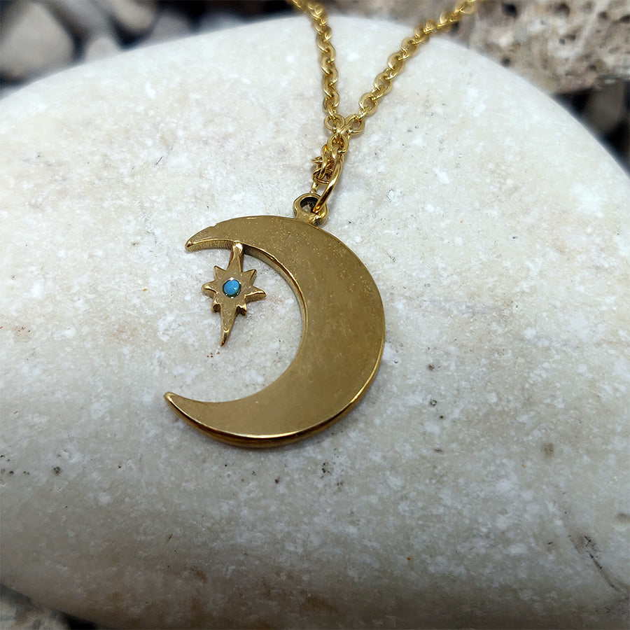 Colgante Luna y estrella Pedreria