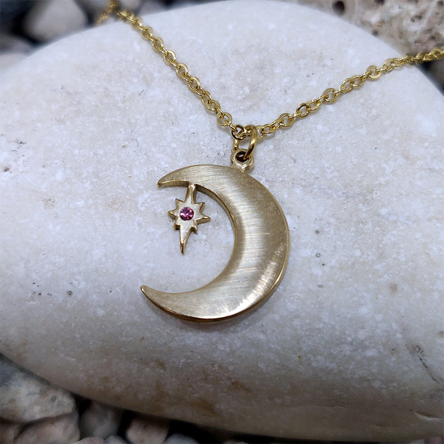 Colgante Luna y estrella Pedreria