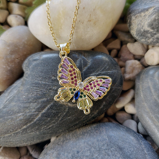 Colgante mariposa pedreria