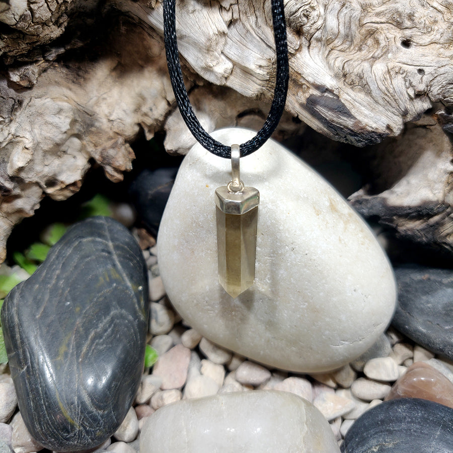 Natural citrine point pendant