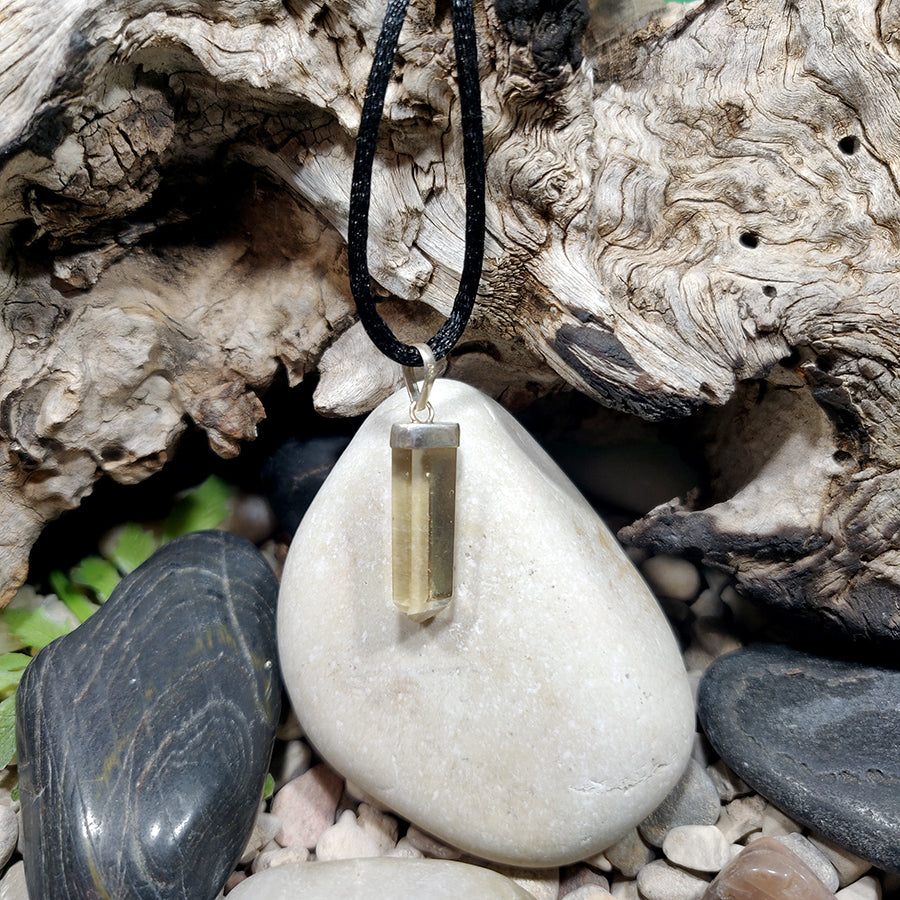 Natural citrine point pendant