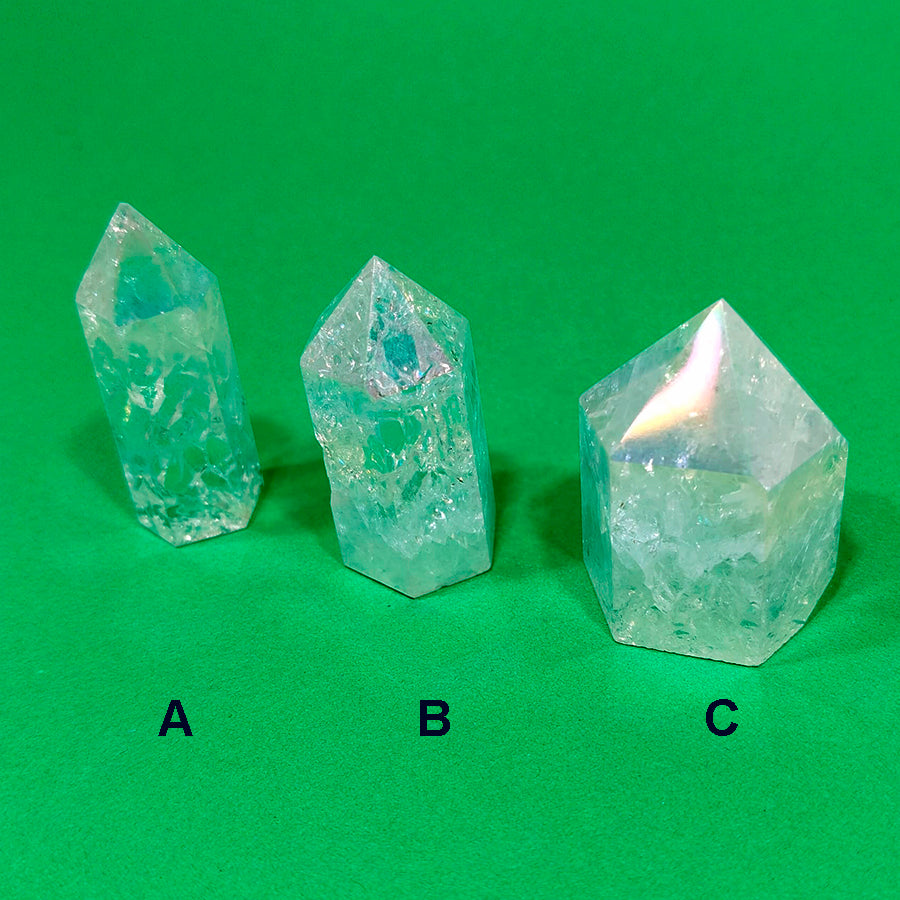 Puntas de cuarzo aqua-aura