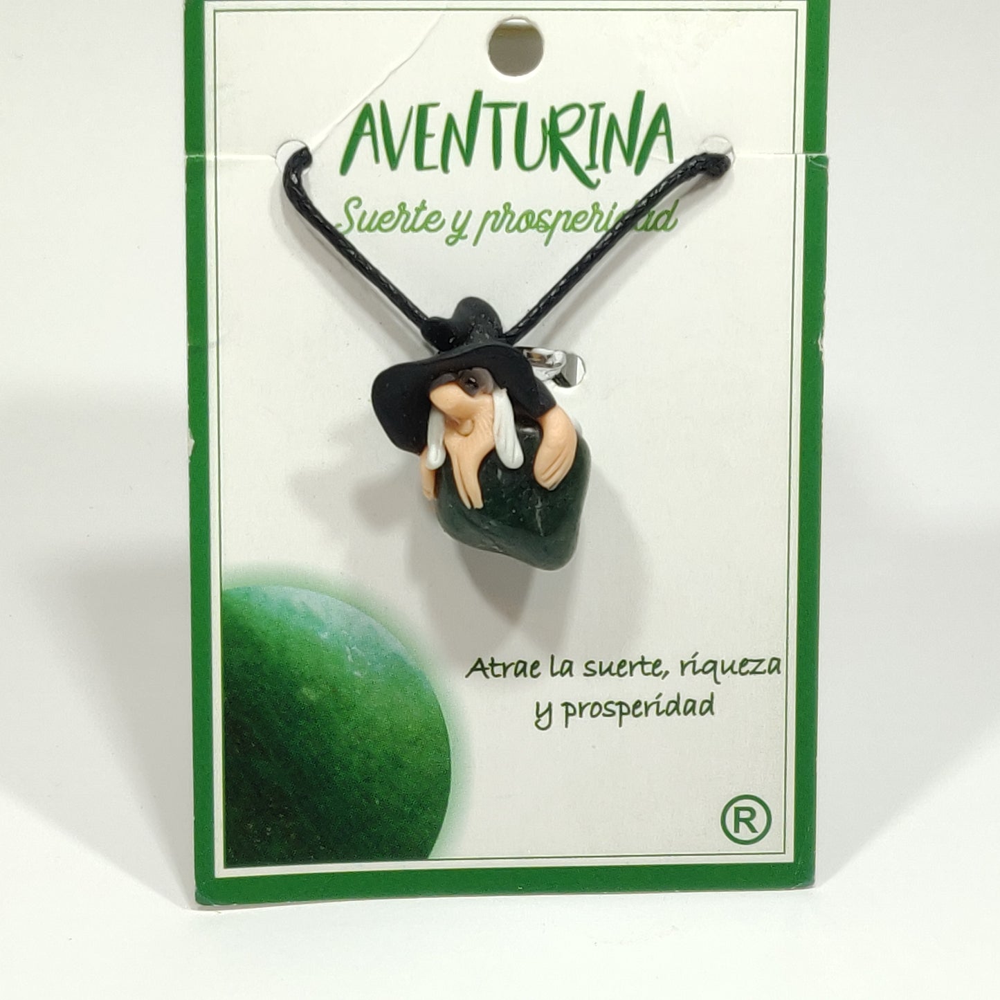 Aventurine witch pendant