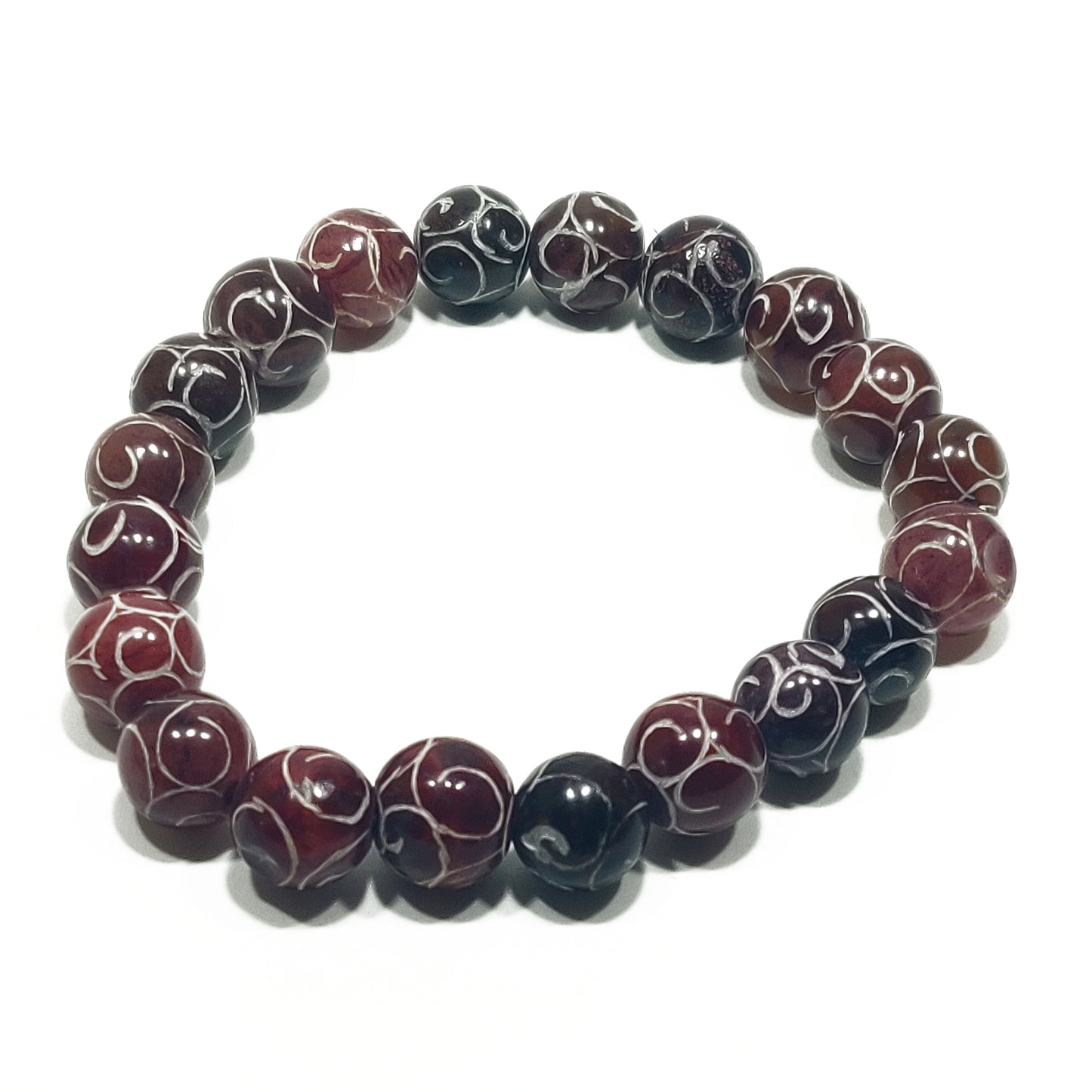 Carved red jade bracelet