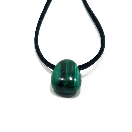 Malachite tumbled pendant