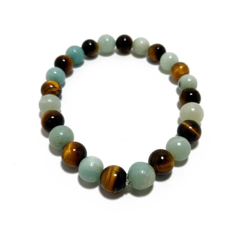Pulsera Ojo de Tigre y Amazonita