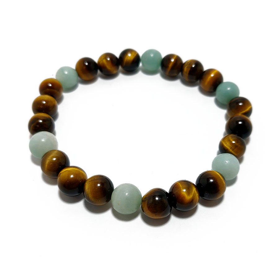 Pulsera Ojo de Tigre y Amazonita