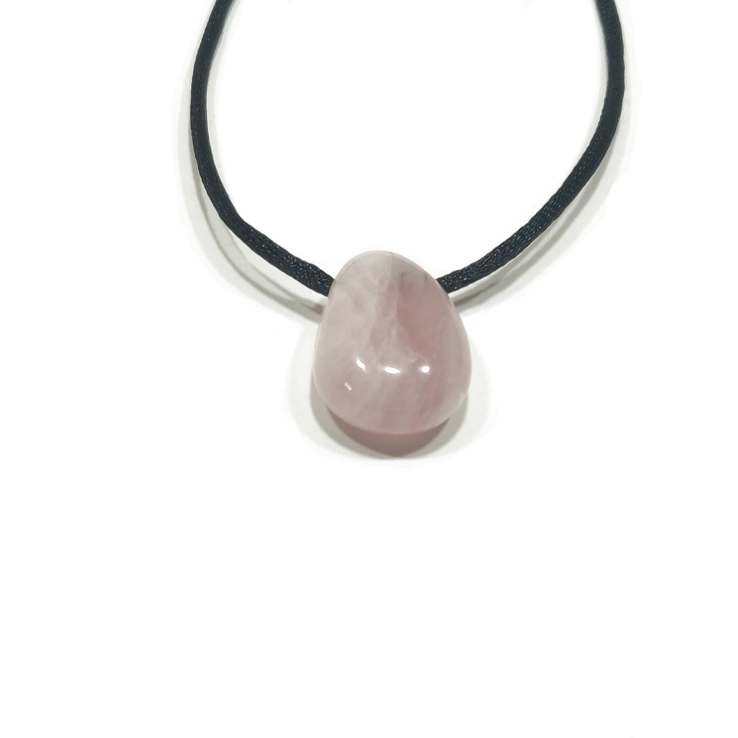 Rose quartz pear pendant