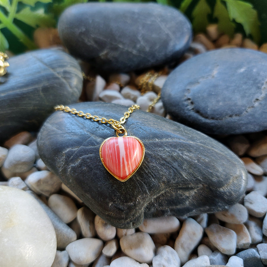 Mineral heart pendant