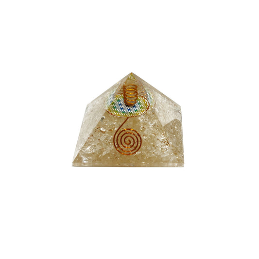 Pirámide Orgonita Cuarzo / Amatista / Protección EMF / Protección 5G