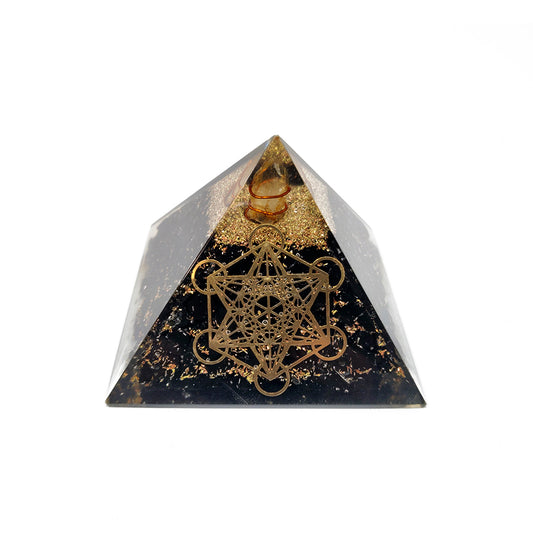 Pirámide Orgonita Shungit metatron / Protección EMF / Protección 5G