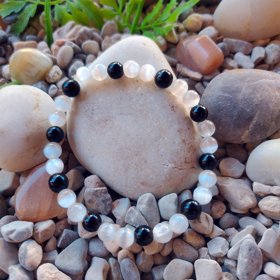 Pulsera Selenita y Ónix