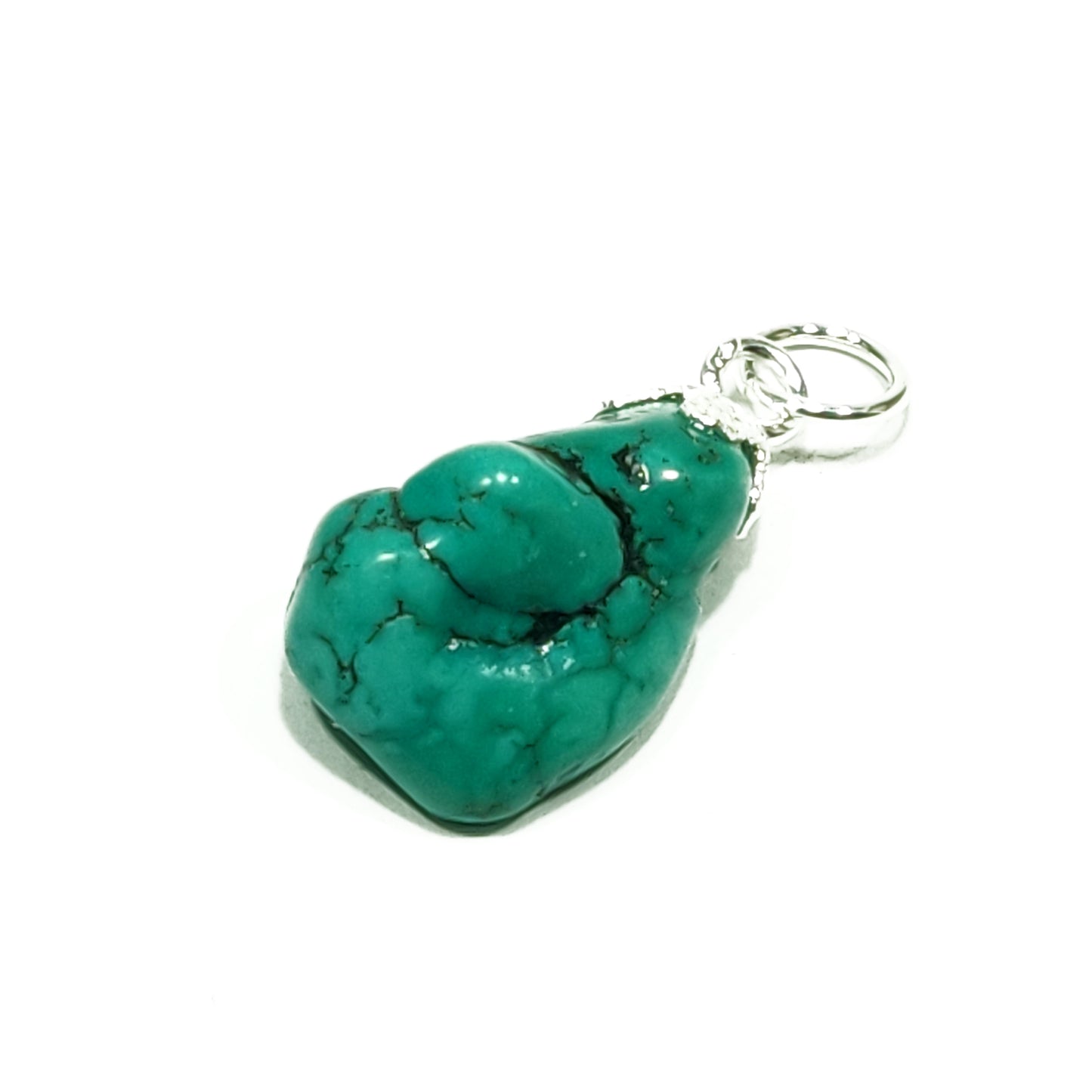Turquoise tumbled pendant