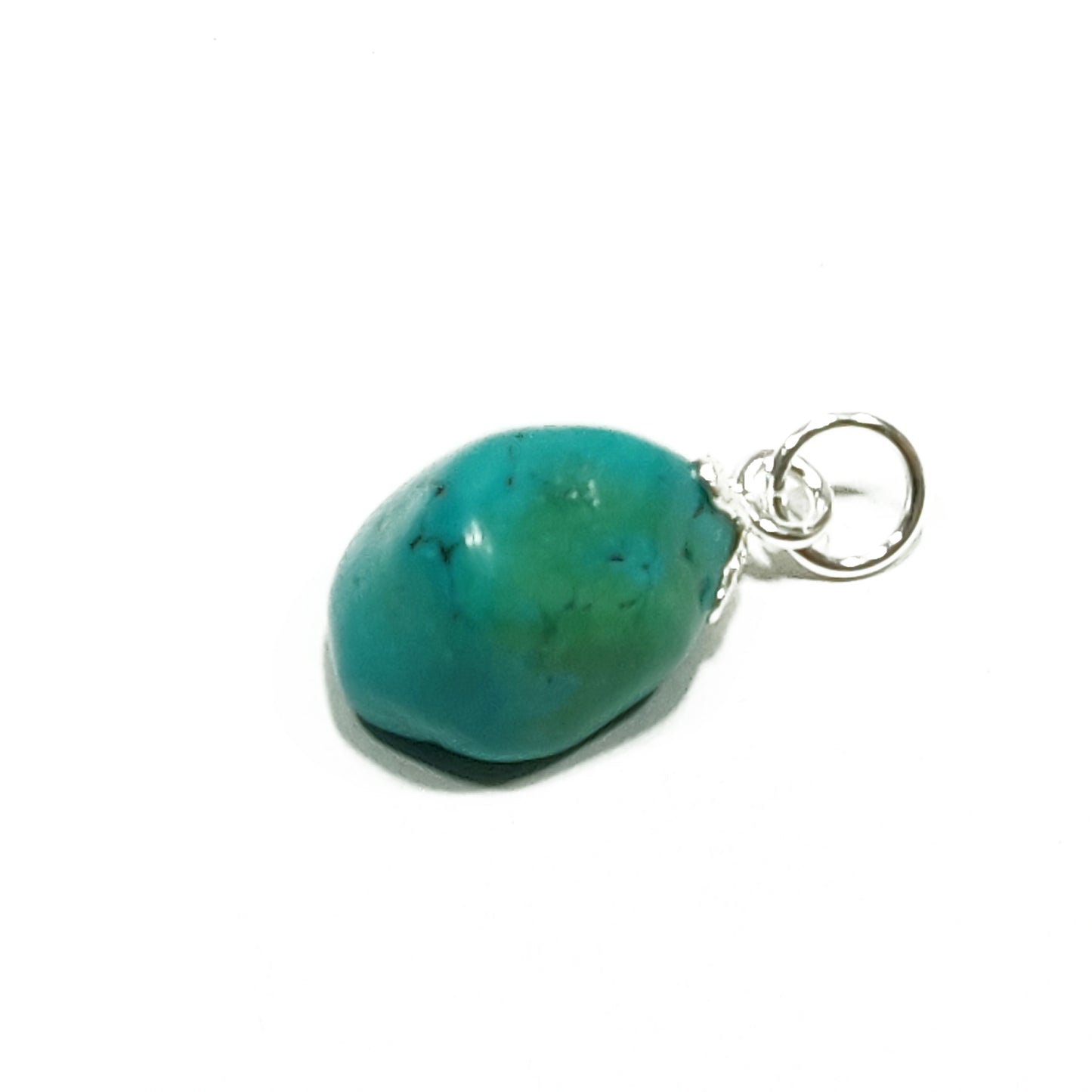 Turquoise tumbled pendant