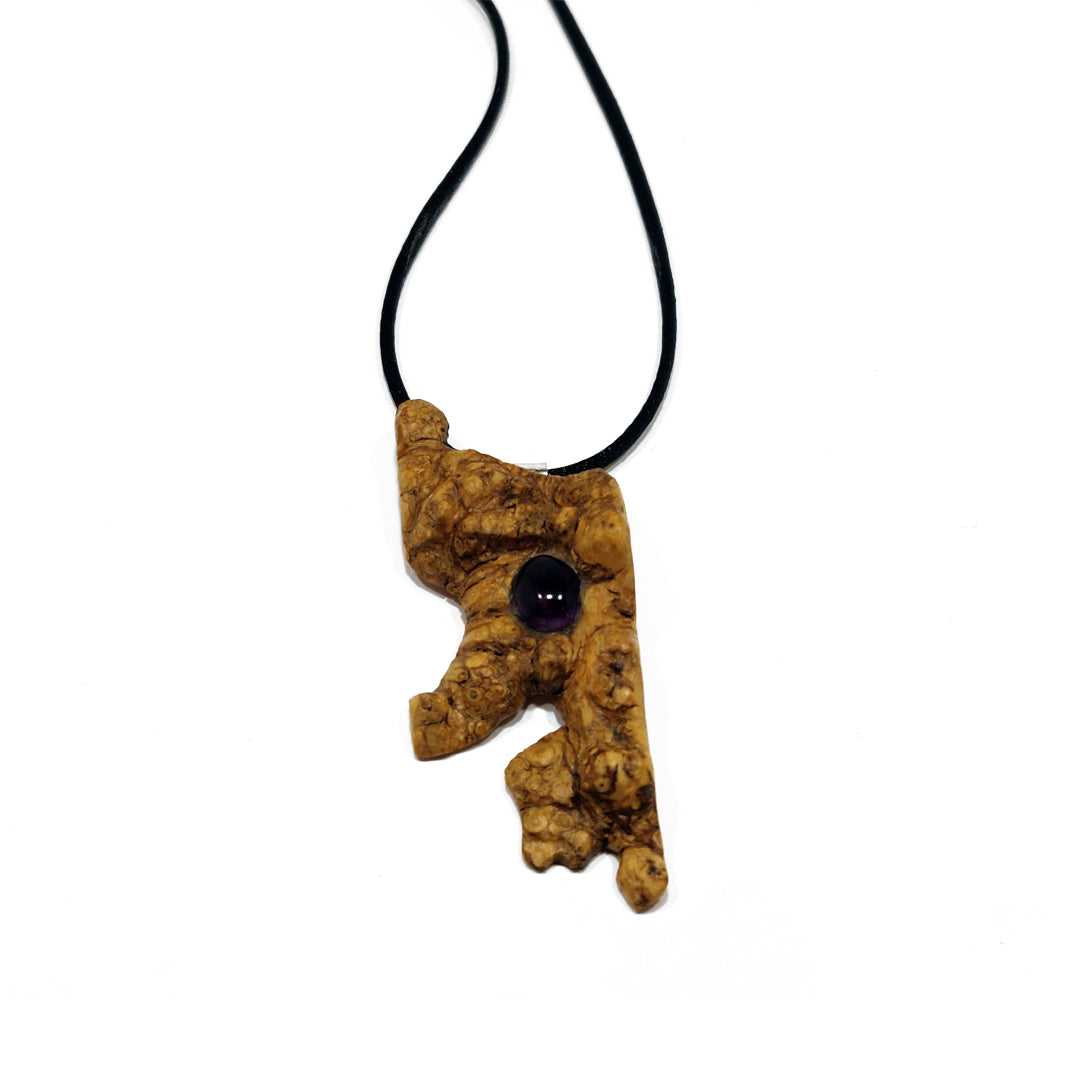 Olive and Amethyst Verruga Pendant