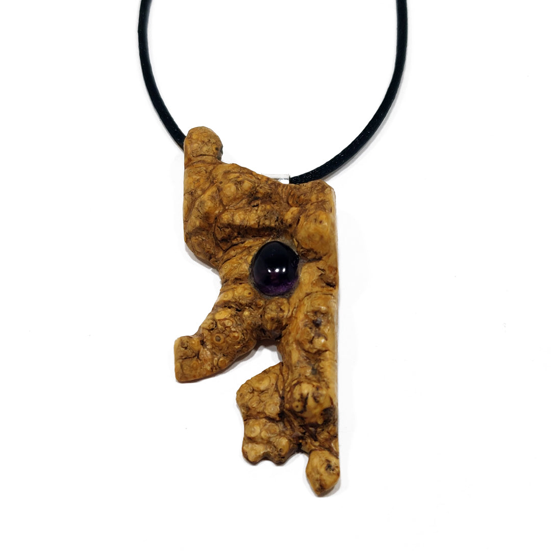 Olive and Amethyst Verruga Pendant