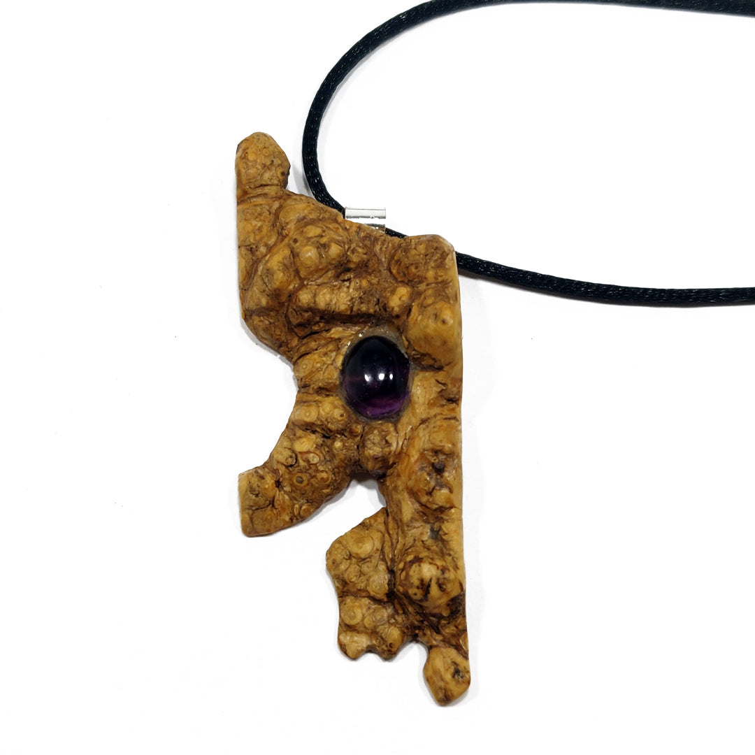 Olive and Amethyst Verruga Pendant