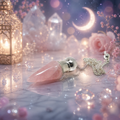 Rose quartz witness pendulum