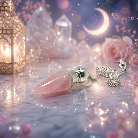 Rose quartz witness pendulum