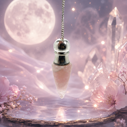 Rose quartz witness pendulum