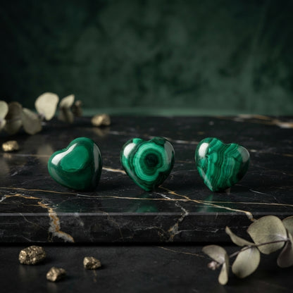 Corazones malaquita